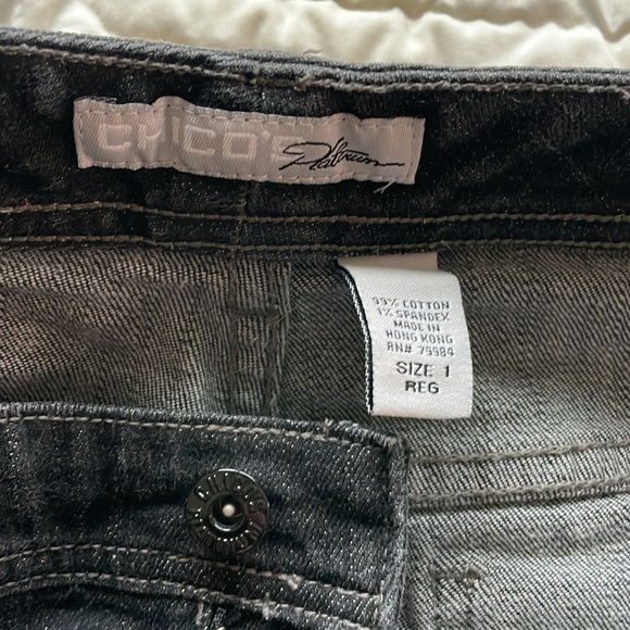 Platinum Black Jeans w/Rhinestones Size 1 Reg - Picture 3 of 10